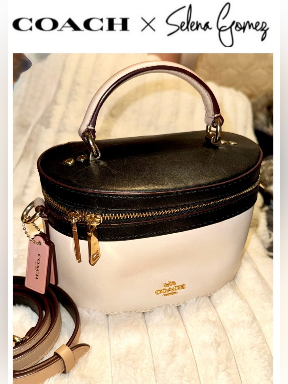 Coach x Selena Gomez Trail Bag Leather Top Handle Crossbody Handbag limited EUC